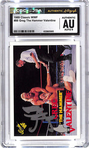1989 Classic WWF Greg the Hammer Valentine Auto Autograph CGC Authentic #86