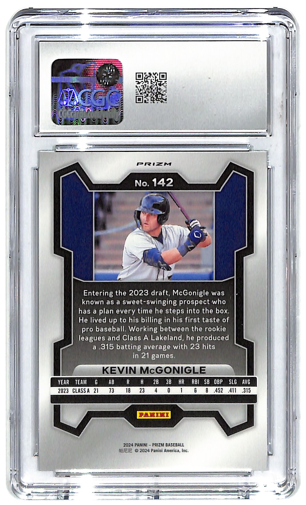 2024 Kevin McGonigle Panini Prizm Green Ice #142 CGC Gem Mint 10