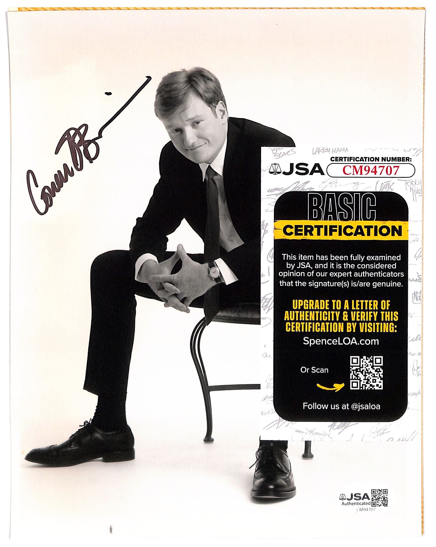 Conan O'Brian Signed Photo JSA Authentic