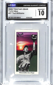 2009 Ted Williams TRISTAR Obak T-212 Mini #27 CGC Gem Mint 10