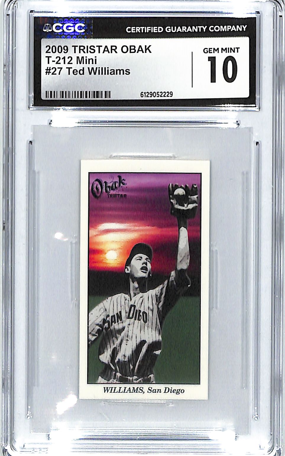 2009 Ted Williams TRISTAR Obak T-212 Mini #27 CGC Gem Mint 10