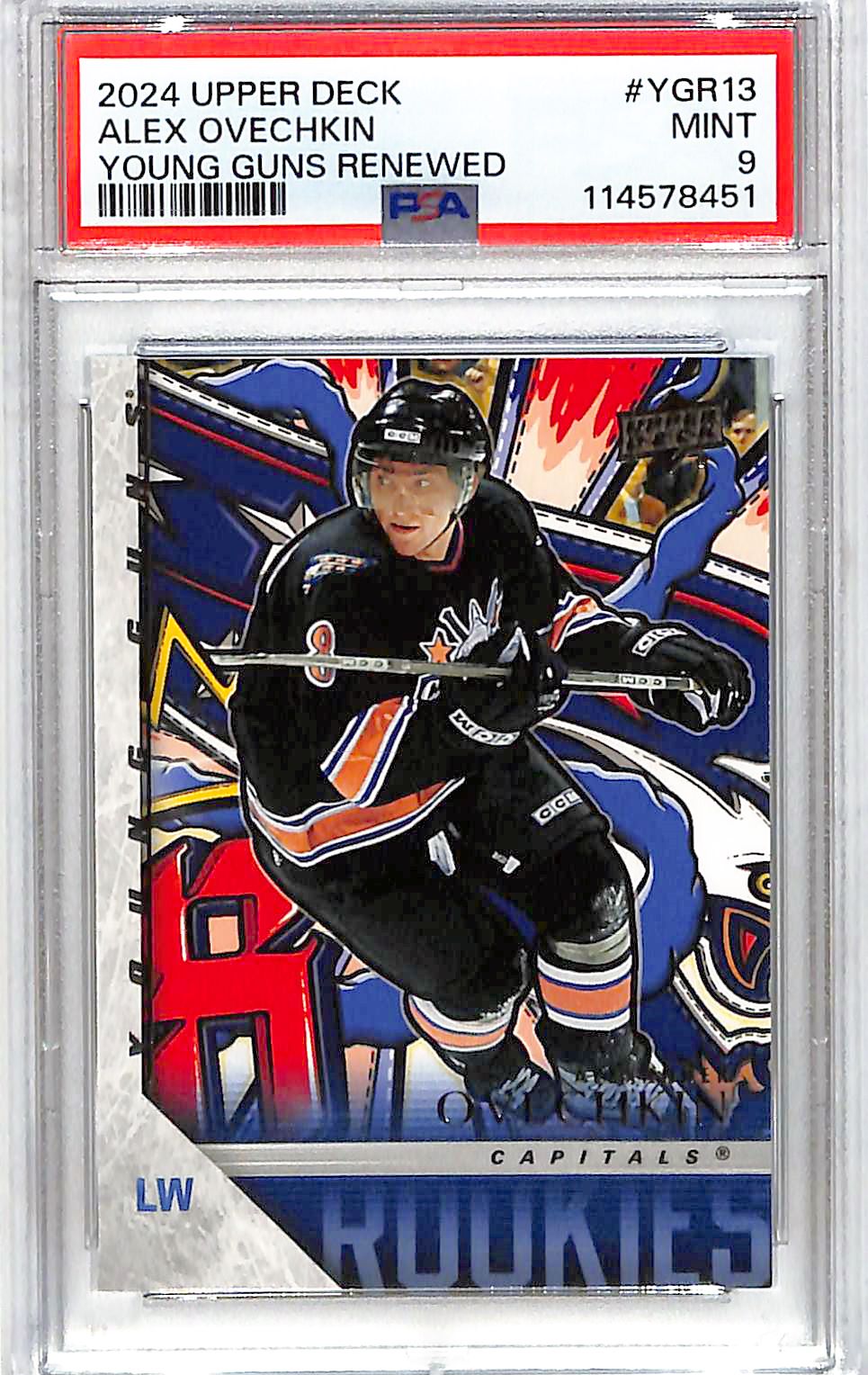 2024 Alex Ovechkin Upper Deck Young Guns Renewed #YGY13 PSA Mint 9