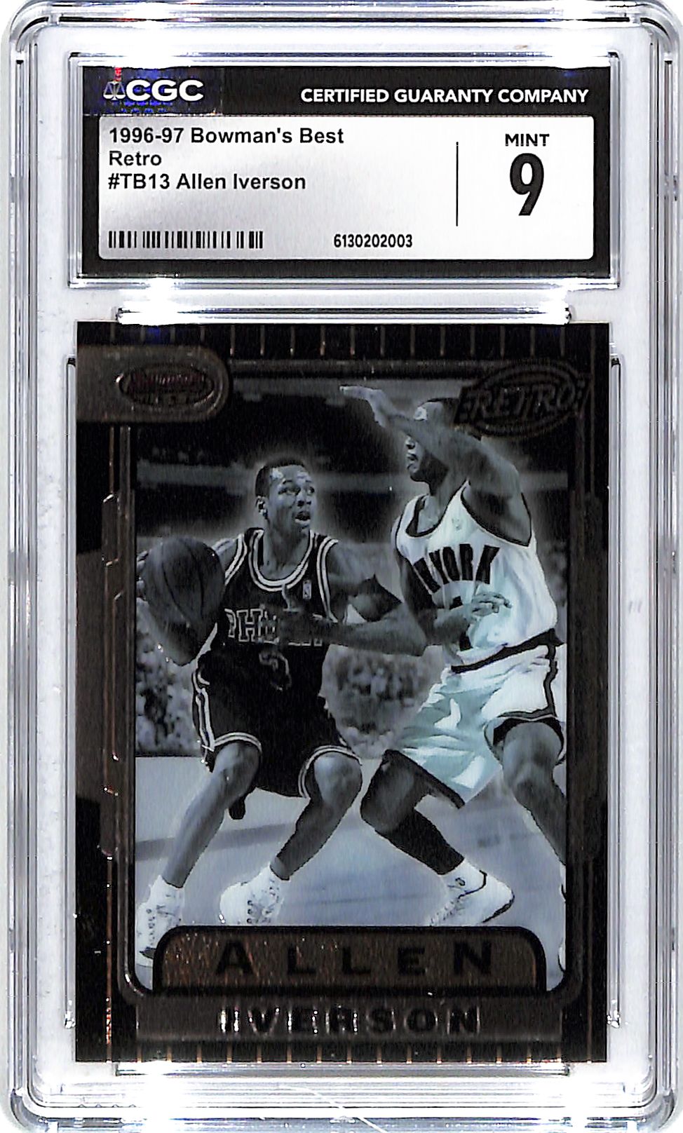 1996-97 Allen Iverson Bowman's Best Retro #TB13 CGC Mint 9