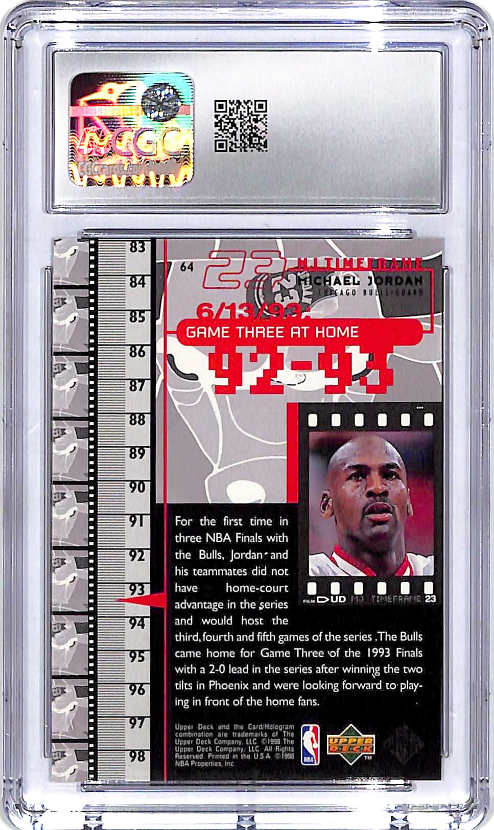 1998-99 Upper Deck MJ Living Legend Michael Jordan #64 CGC 9.5 Bulls
