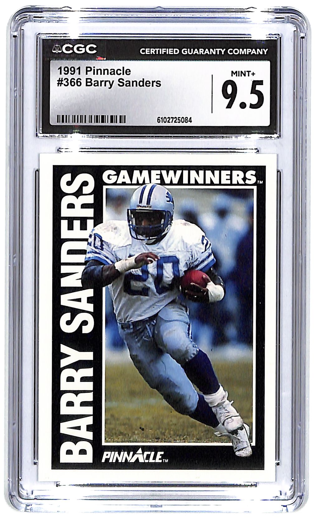 1991 Barry Sanders Pinnacle #366  Mint CGC Plus 9.5