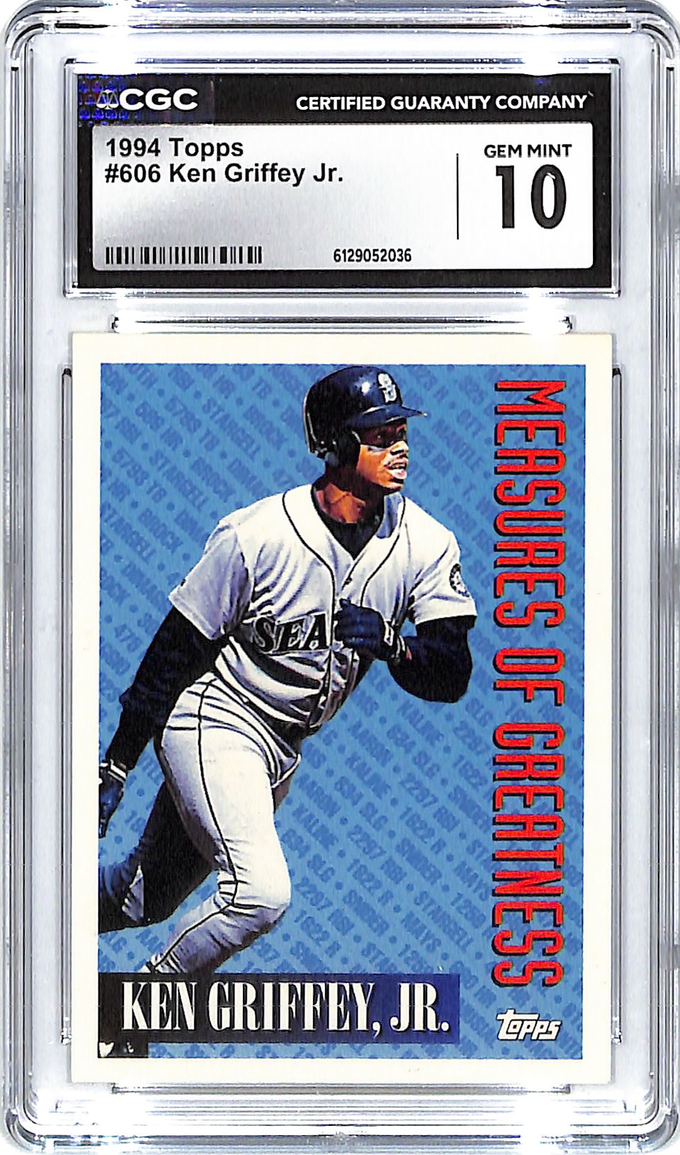 1994 Ken Griffey Jr. Topps #606 CGC Gem Mint 10