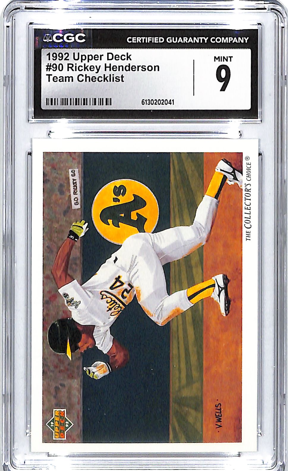 1992 Rickey Henderson Upper Deck Team Checklist #90 CGC Mint 9