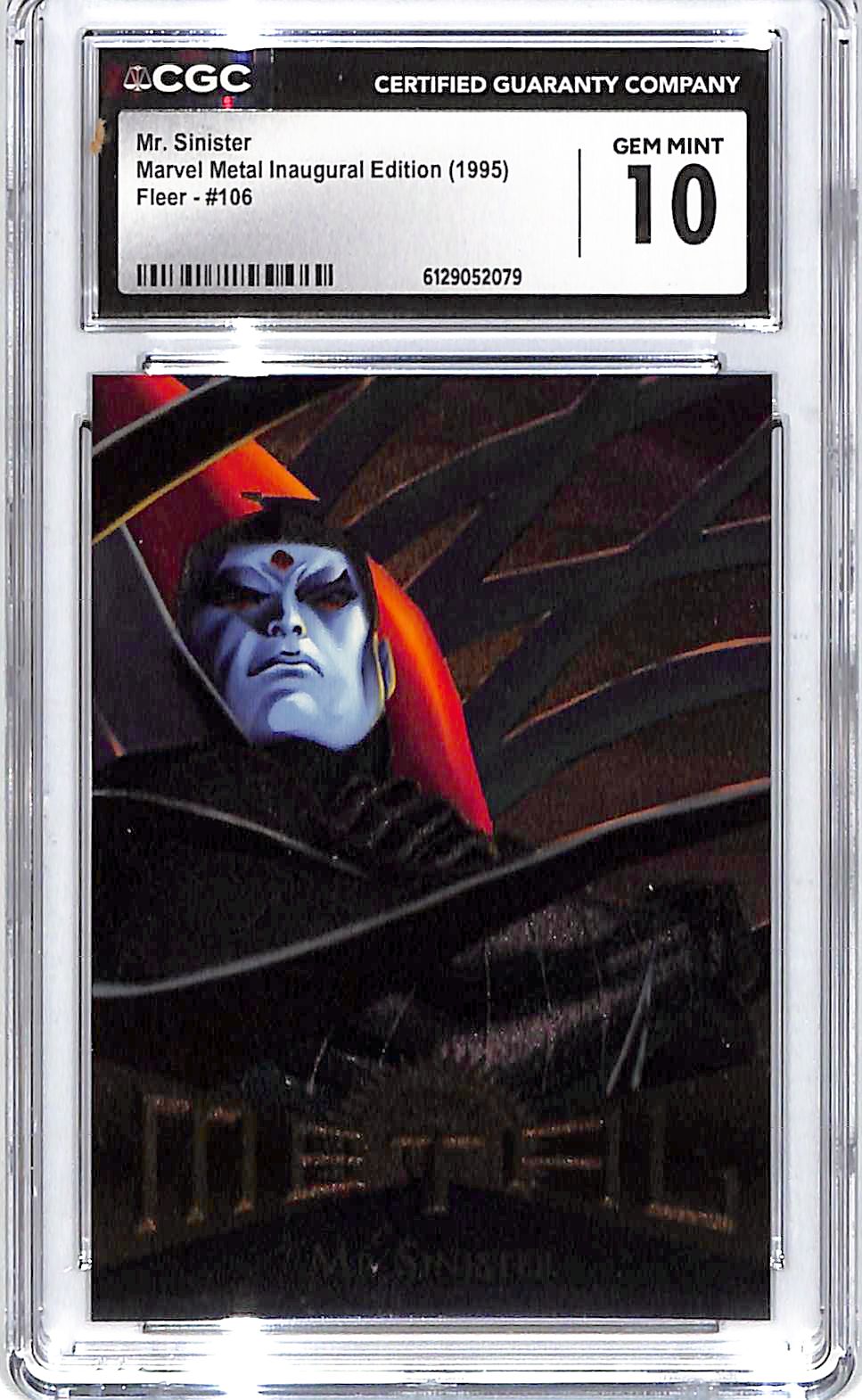 1995 Mr. Sinister Fleer Marvel Metal Inaugural Edition #106 CGC Gem Mint 10