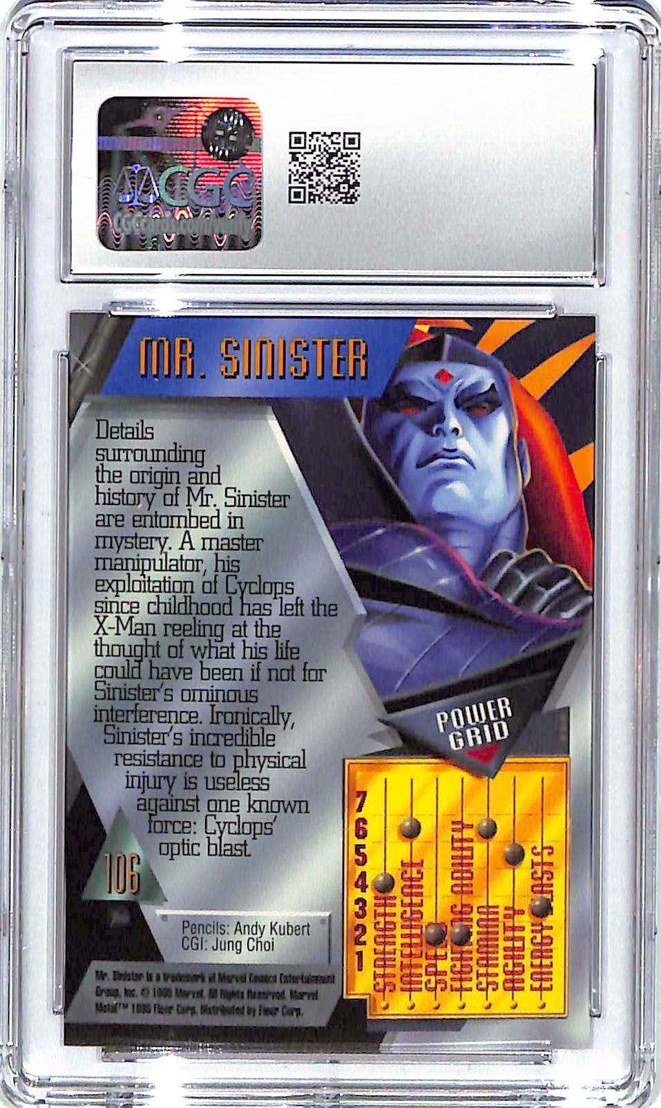 1995 Mr. Sinister Fleer Marvel Metal Inaugural Edition #106 CGC Gem Mint 10