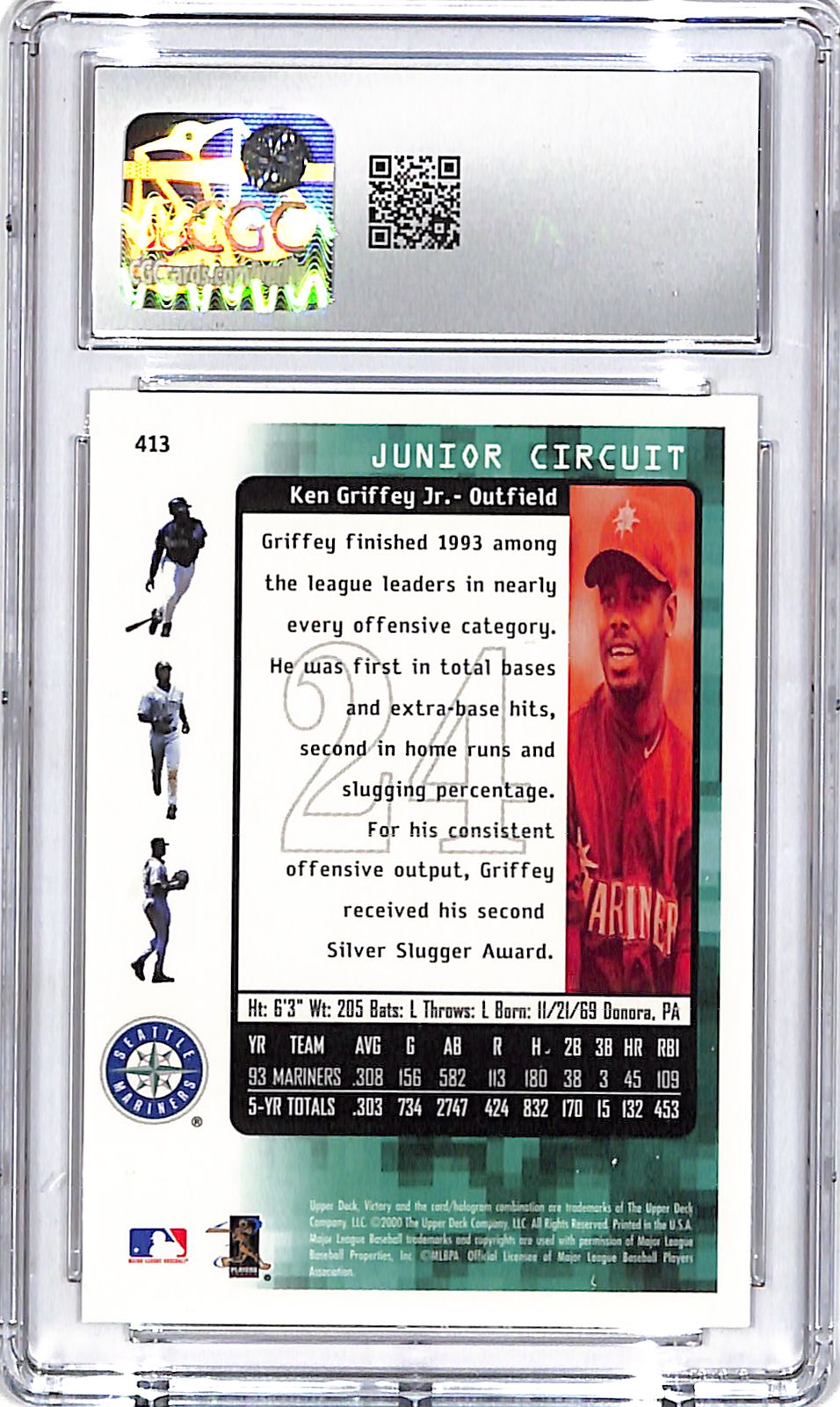 2000 Upper Deck Victory Ken Griffey Jr #413 CGC 9.5 Mariners