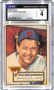 1952 Willard Ramsdell Topps #114 CGC Very Good 4