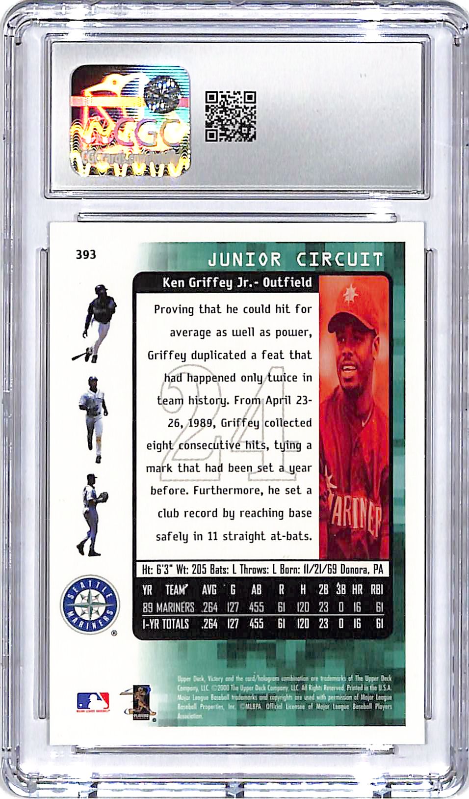 2000 Upper Deck Victory Ken Griffey Jr #393 CGC 10 Mariners