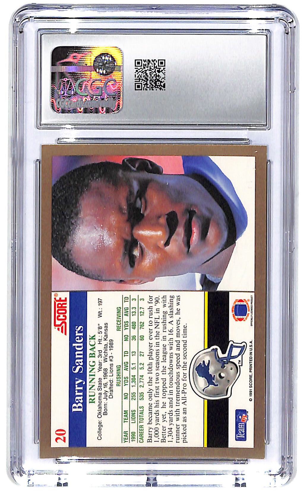 1991 Barry Sanders Score #20 CGC Mint Plus 9.5