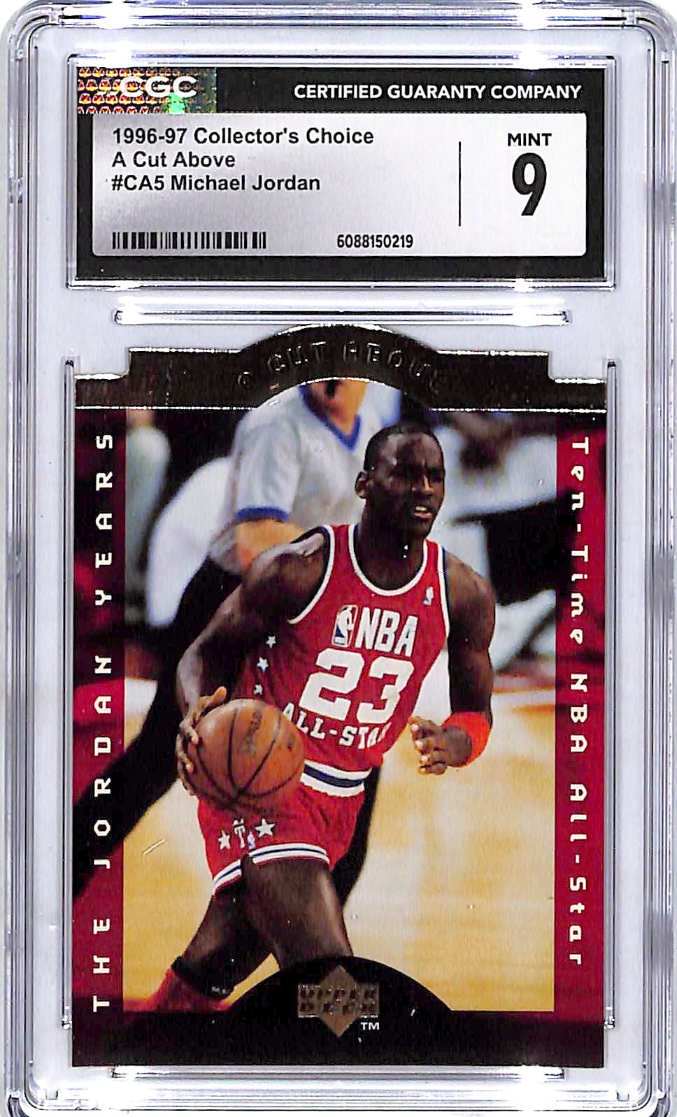 1996-97 Collector's Choice Michael Jordan A Cut Above CA5 CGC 9 Bulls