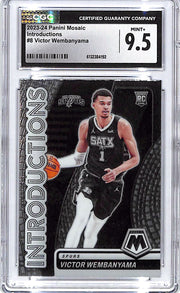 2023-24 Mosaic Victor Wembanyama Introductions Rookie RC CGC 9.5 Spurs