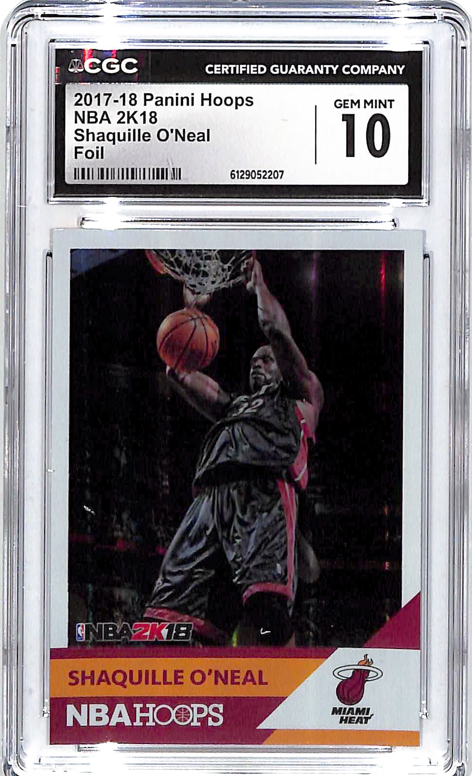 2017-18 Shaquille O'Neal Hoops NBA 2K18 Foil CGC Gem Mint 10