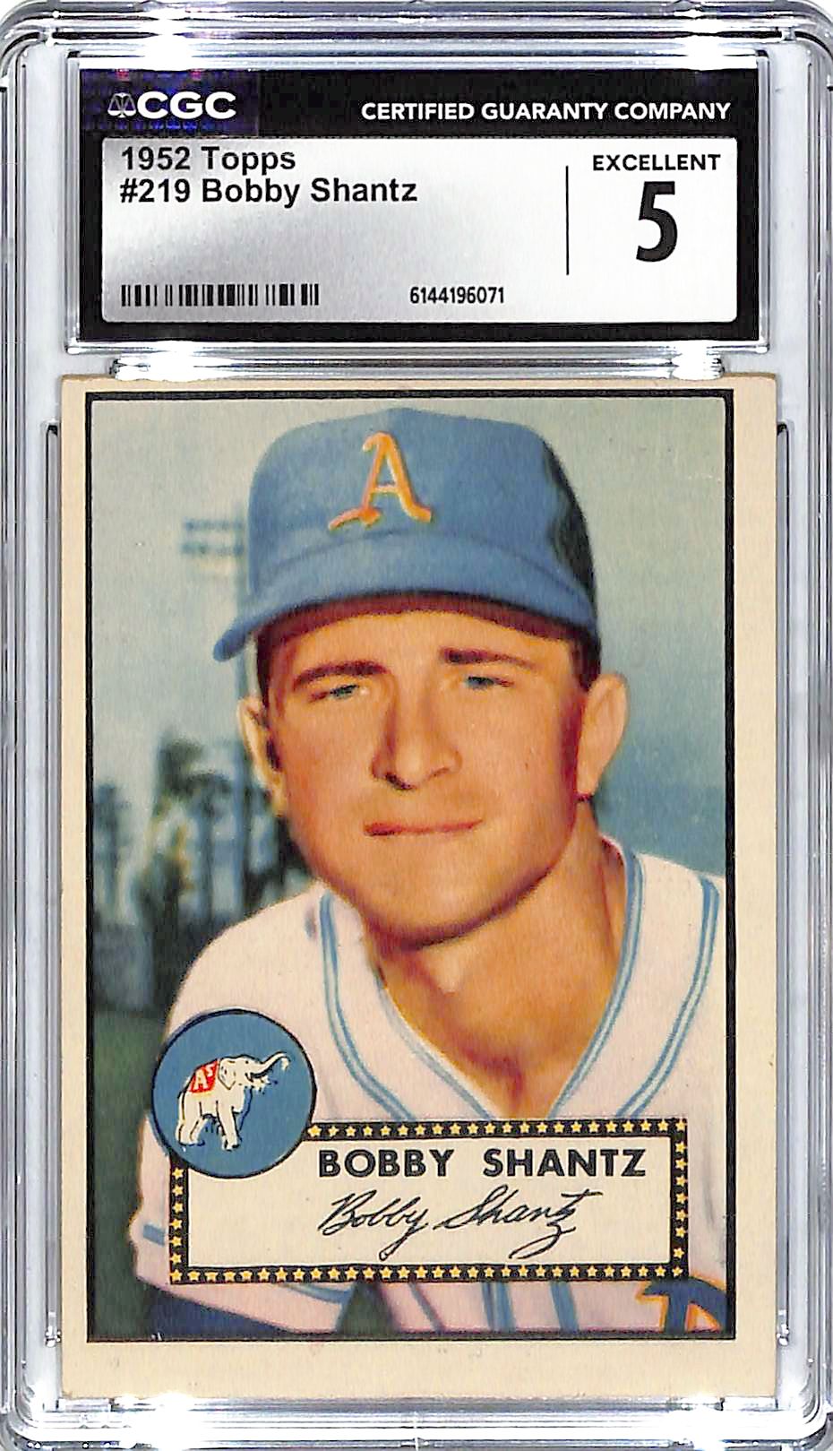 1952 Bobby Shantz Topps #219 CGC Excellent 5