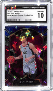 2020-21 Deni Avdija Panini Select Blue White & Purple Cracked Ice #69 CGC Gem 10