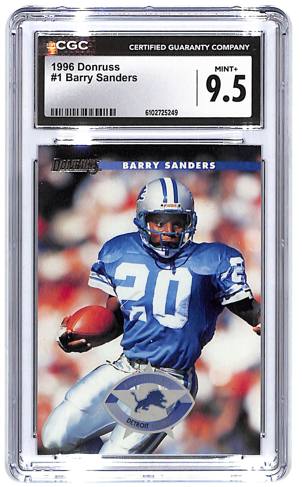 1996 Barry Sanders Donruss #1 CGC Mint Plus 9.5