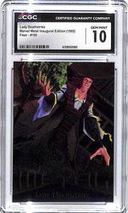 1995 Lady Deathstrike Fleer Marvel Metal Inaugural Edition #100 CGC Gem Mint 10