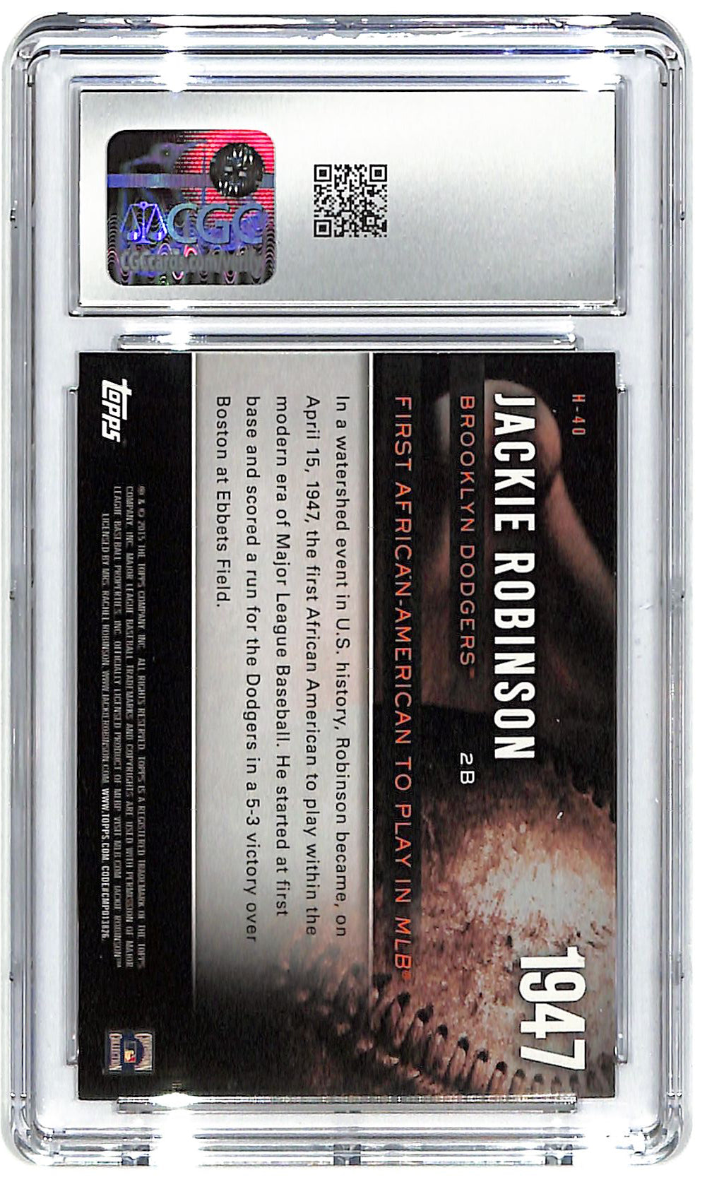 2015 Jackie Robinson Topps Highlight of the Year #H-40 CGC Mint Plus 9.5