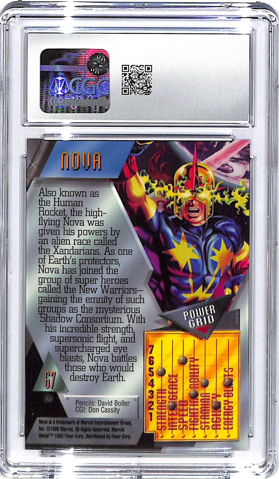1995 Nova Fleer Marvel Metal Inaugural Edition #67 CGC Gem Mint 10
