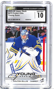 2205-26 Upper Deck Colten Ellis Young Guns Rookie RC #472 CGC 10 Sabres