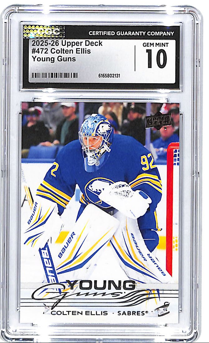 2205-26 Upper Deck Colten Ellis Young Guns Rookie RC #472 CGC 10 Sabres
