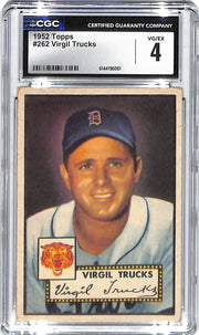 1952 Virgil Trucks Topps #262 CGC Very Good 4
