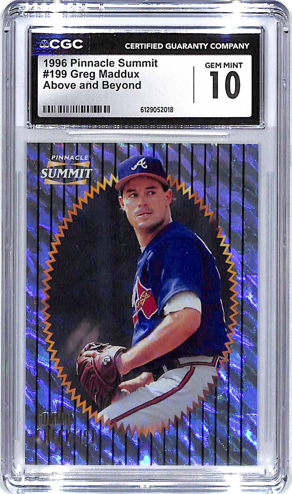 1996 Greg Maddux Pinnacle Summit Above and Beyond #199 CGC Gem Mint 10
