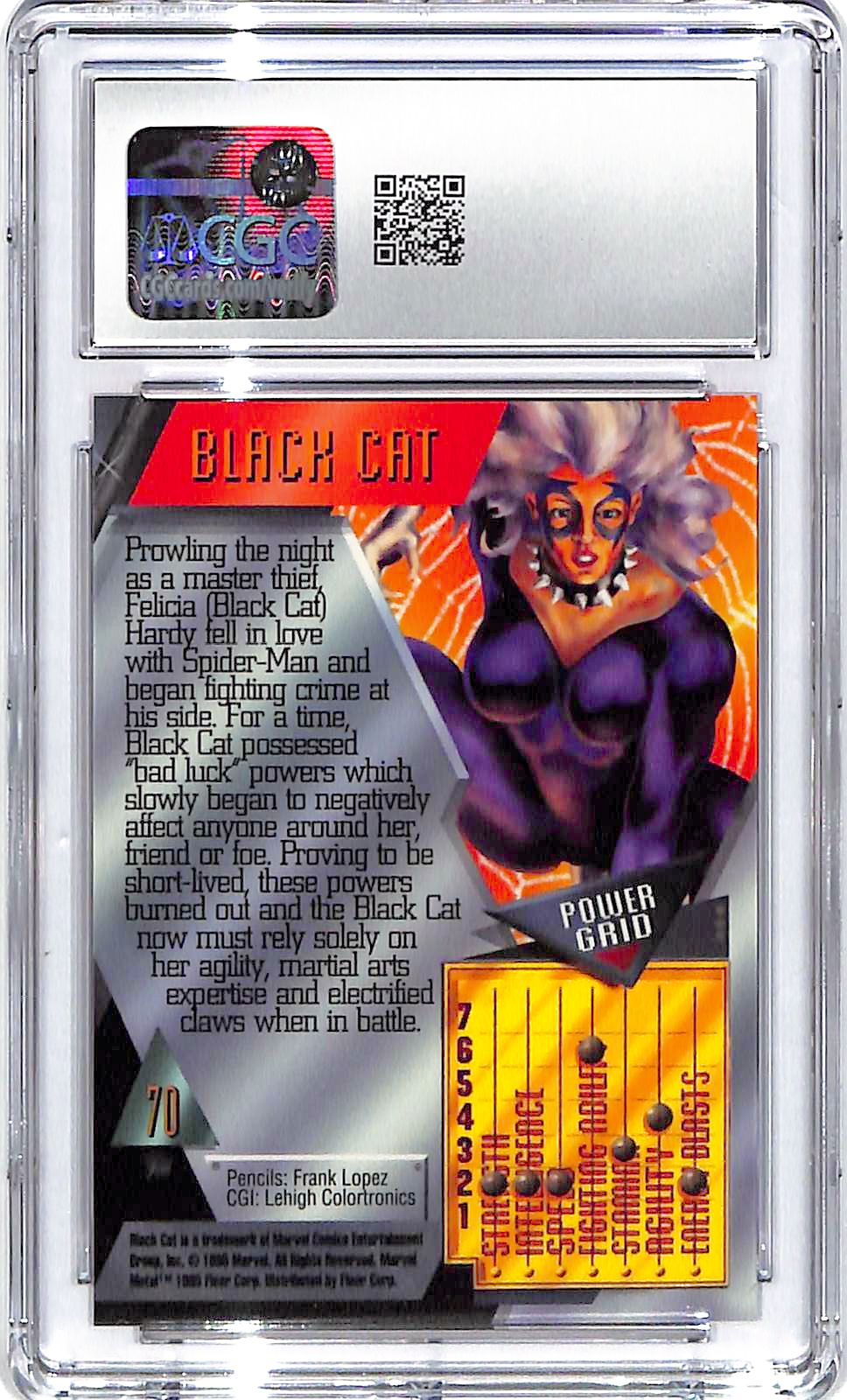 1995 Black Cat Fleer Marvel Metal Inaugural Edition #70 CGC Gem Mint 10
