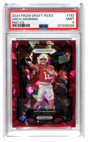 2024 Arch Manning Prizm Draft Picks #192 Red Ice PSA Mint 9