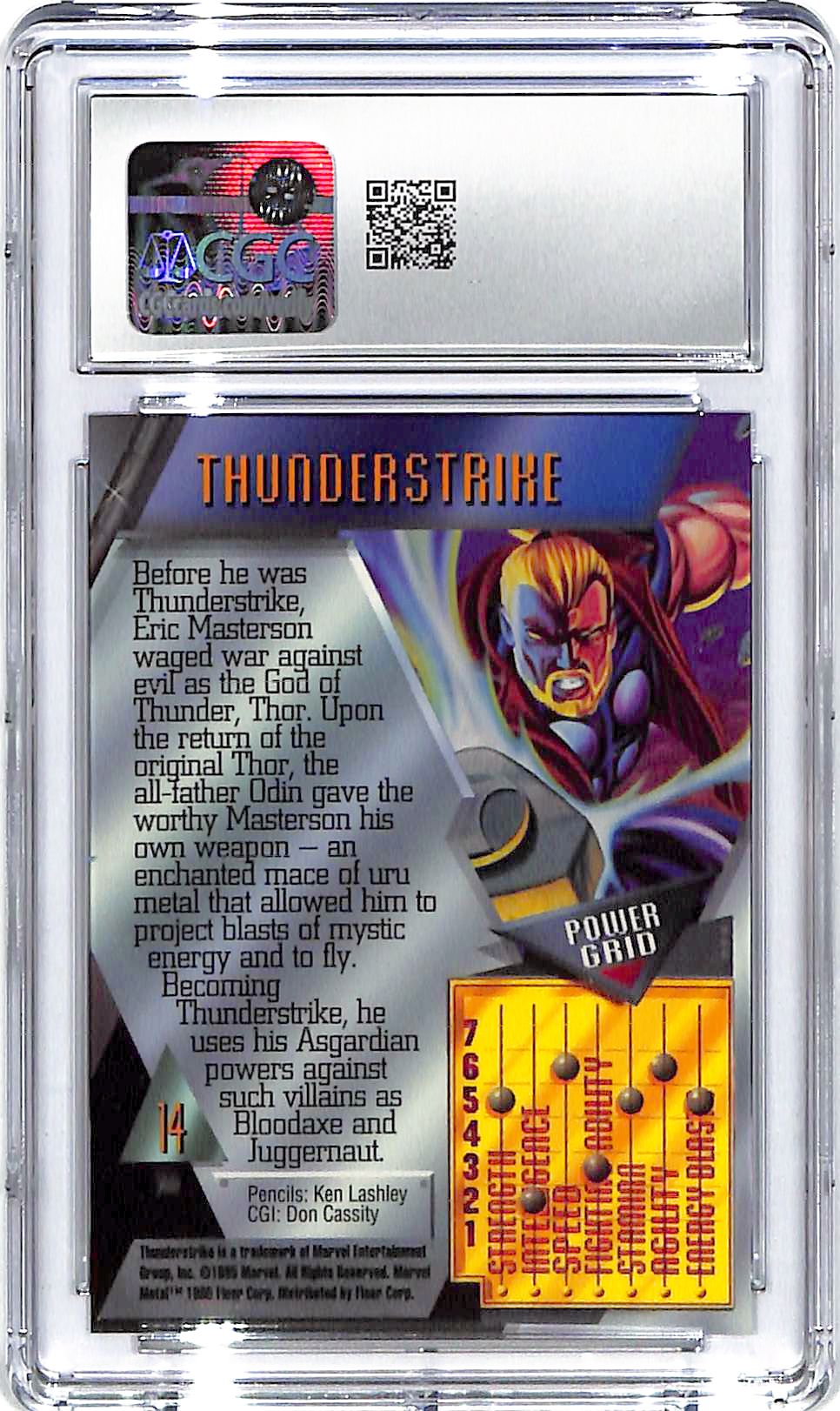 1995 Thunderstrike Fleer Marvel Metal Inaugural Edition #14 CGC Gem Mint 10