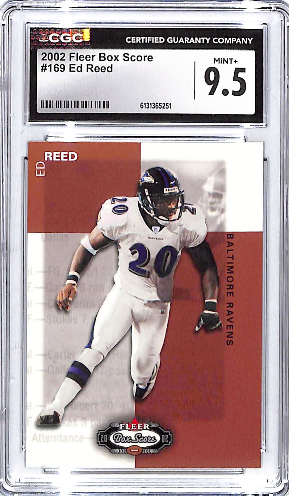 2002 Ed Reed Fleer Box Score #169 CGC Mint Plus 9.5