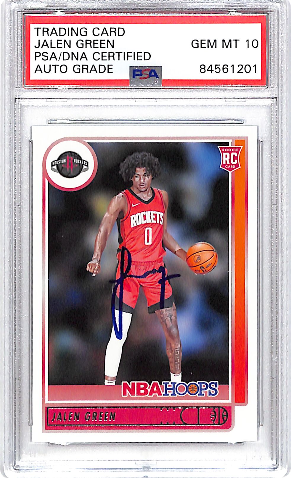 2021-22 Hoops Jalen Green Auto Autograph Rookie RC PSA DNA Authentic 10 Rockets