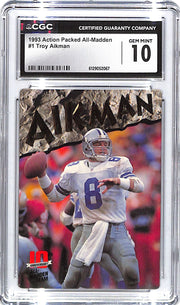 1993 Troy Aikman Action Packed All-Madden #1 CGC Gem Mint 10