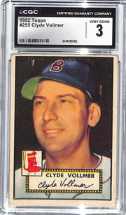 1952 Clyde Vollmer Topps #255 CGC Very Good 3