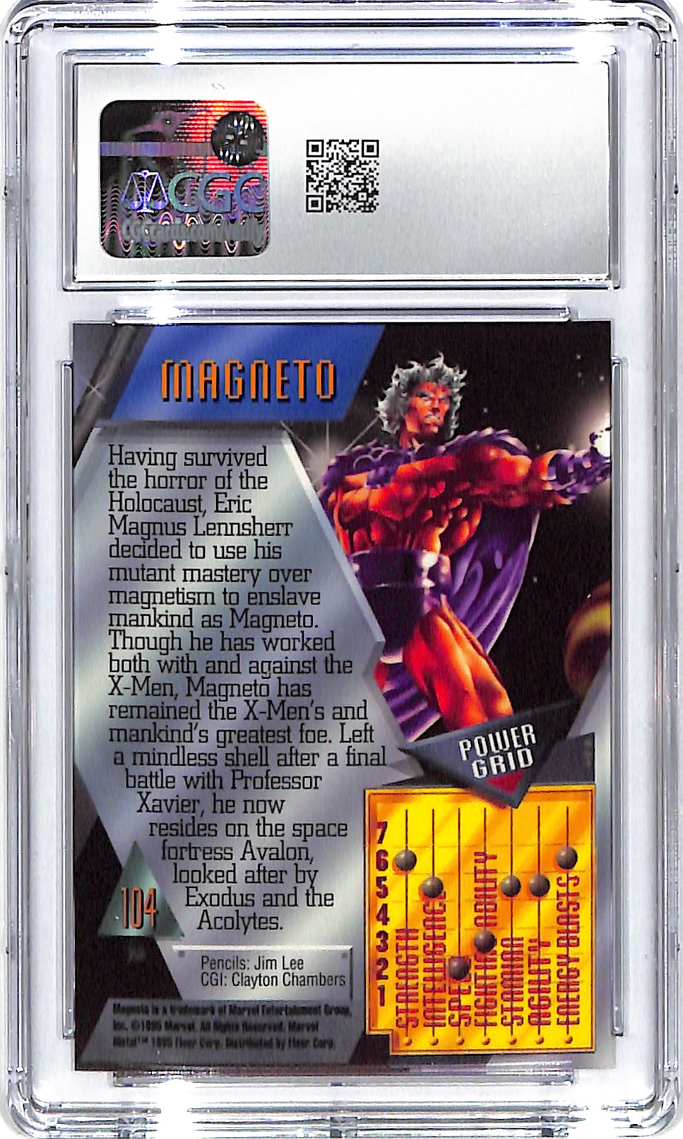 1995 Magneto Fleer Marvel Metal Inaugural #104 CGC Gem Mint 10