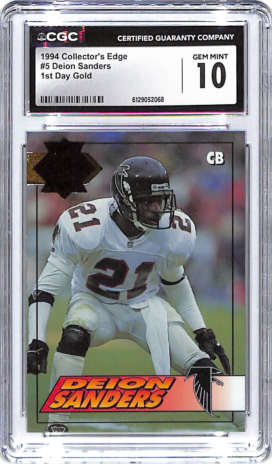 1994 Deion Sanders Collector's Edge 1st Day Gold #5 CGC Gem Mint 10