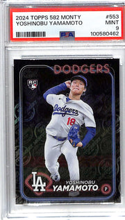 2024 Yoshinobu Yamamoto Topps 582 Monty #553 PSA Mint 9
