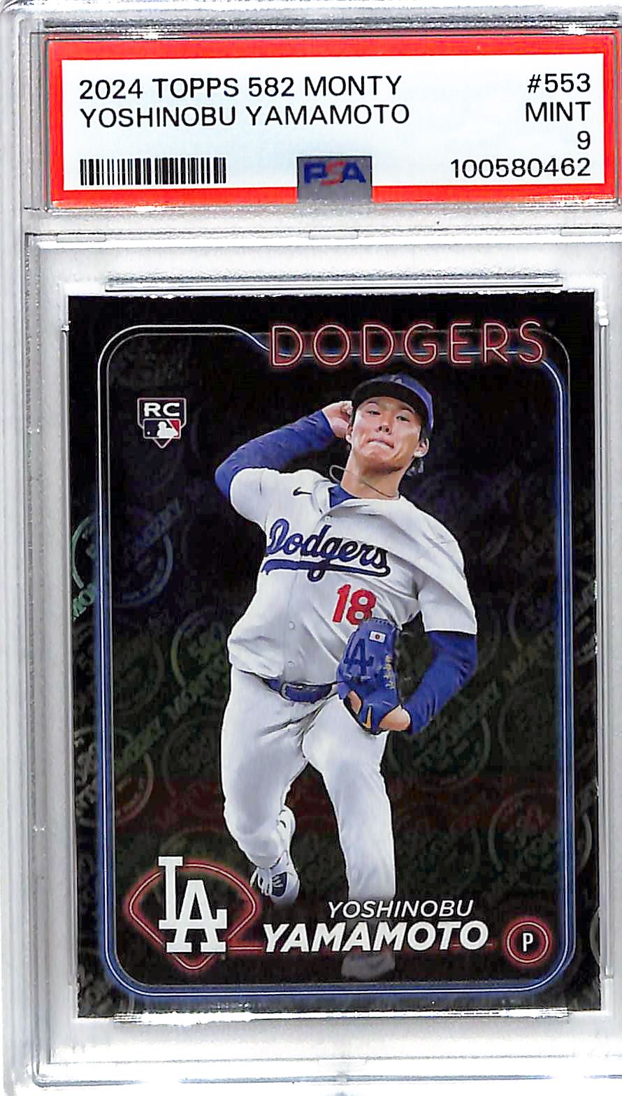 2024 Yoshinobu Yamamoto Topps 582 Monty #553 PSA Mint 9