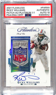 2021 Flawless Ricky Williams Auto Autograph NFL Shield Patch Platinum 1/1 PSA Authentic Dolphins