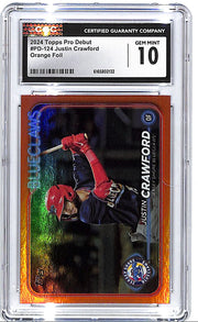 2024 Topps Pro Debut Justin Crawford Orange Foil /25 CGC 10 Phillies