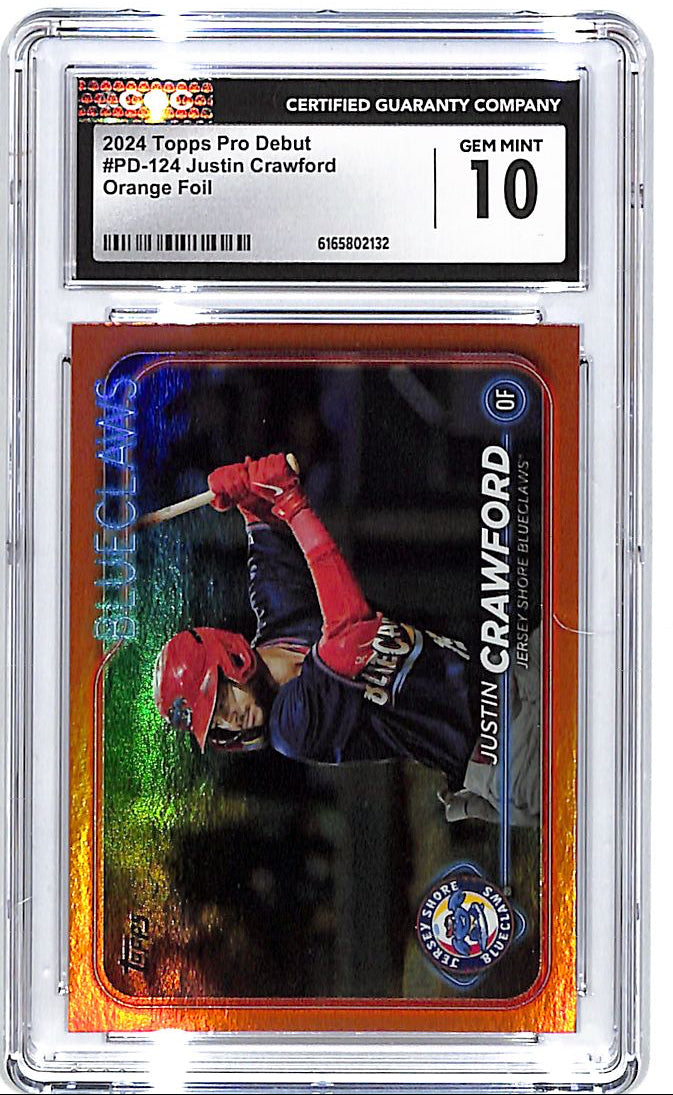 2024 Topps Pro Debut Justin Crawford Orange Foil /25 CGC 10 Phillies