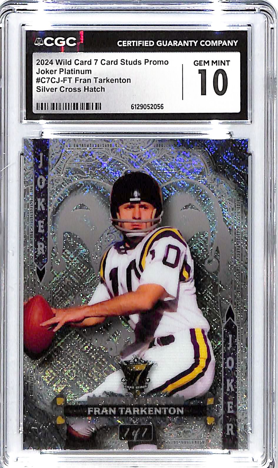 2024 Fran Tarkenton Wild Card Joker Platinum #C7CJ-FT CGC Gem Mint 10