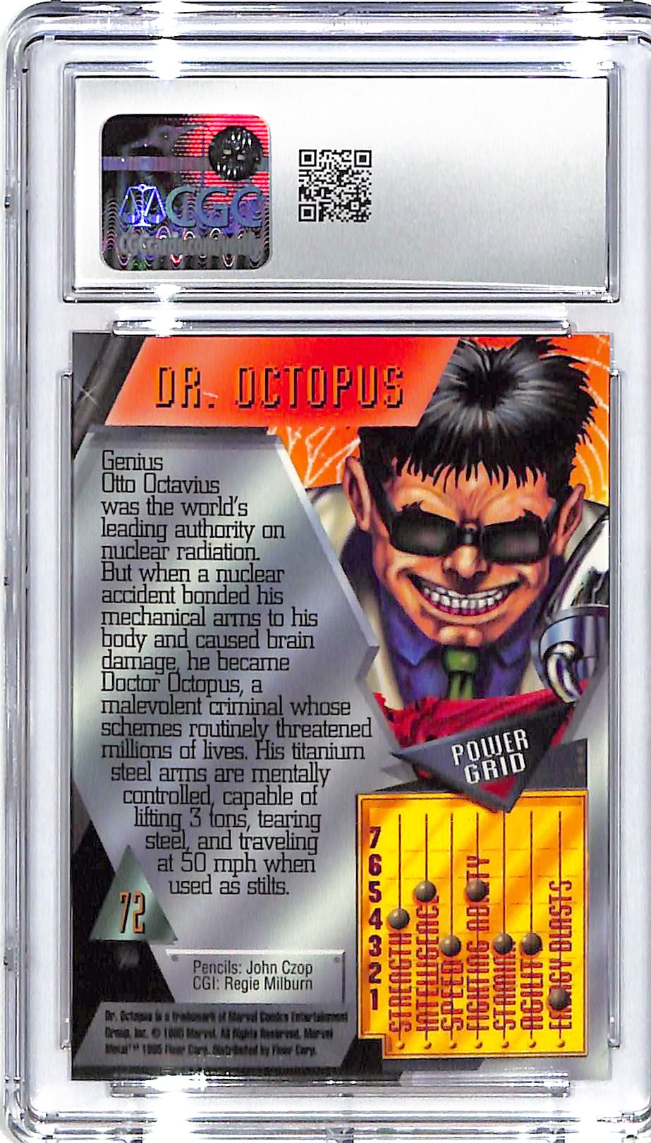 1995 Dr. Octopus Fleer Marvel Metal Inaugural #72 CGC Gem Mint 10
