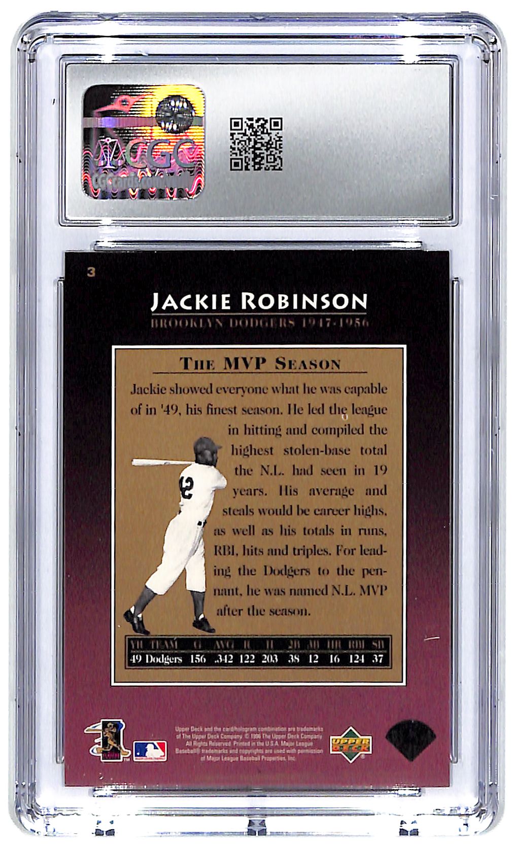 1997 Jackie Robinson Upper Deck - #3 CGC Mint Plus 9.5