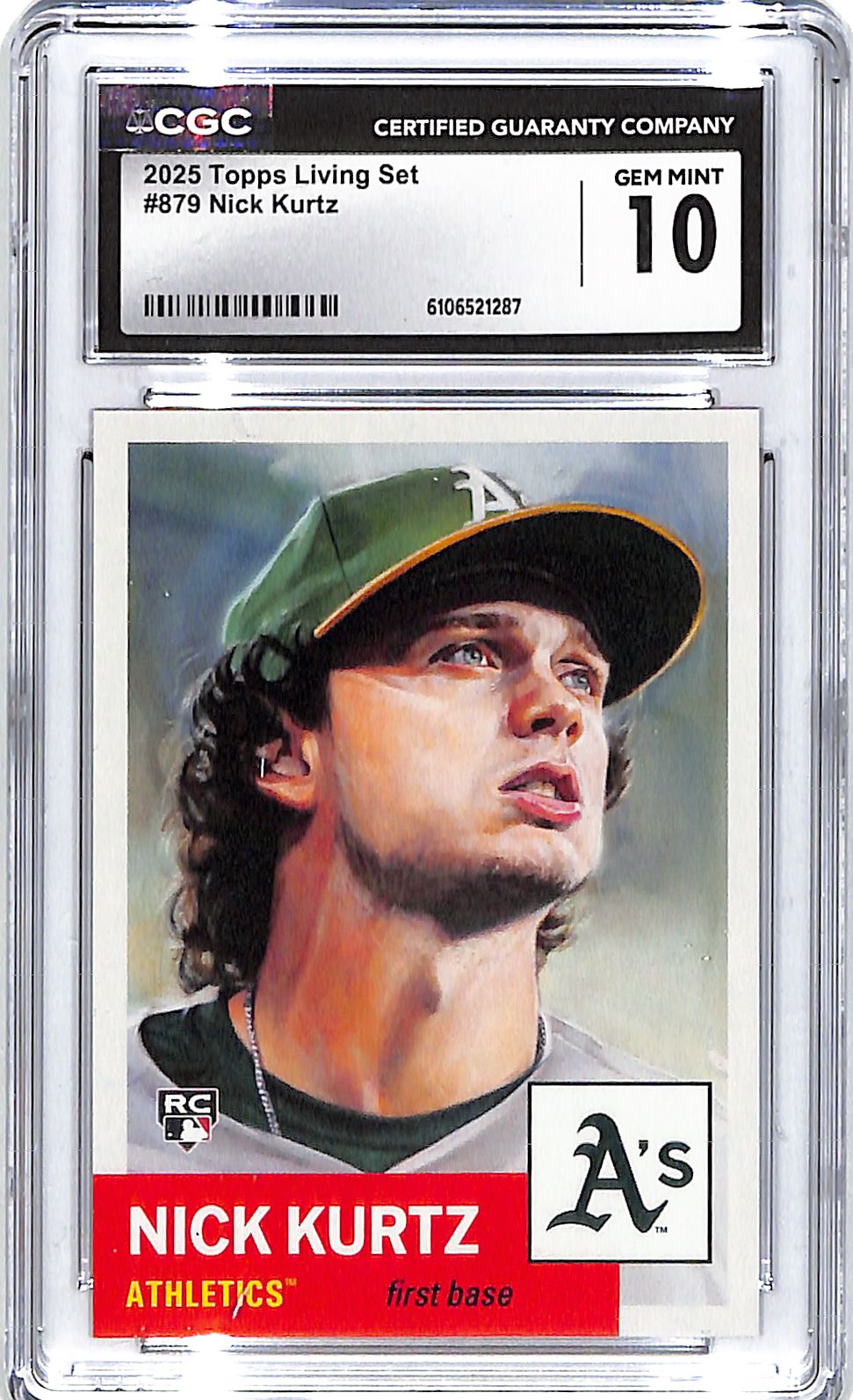 2025 Nick Kurtz Topps Living Set #879 CGC Gem Mint 10