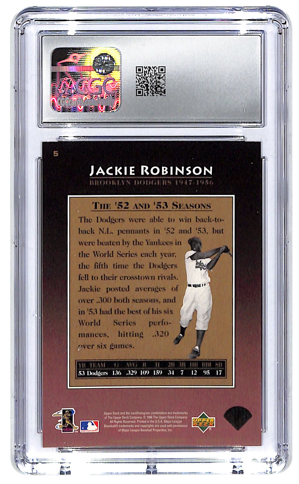 1997 Jackie Robinson Upper Deck - #5 CGC Mint Plus 9.5