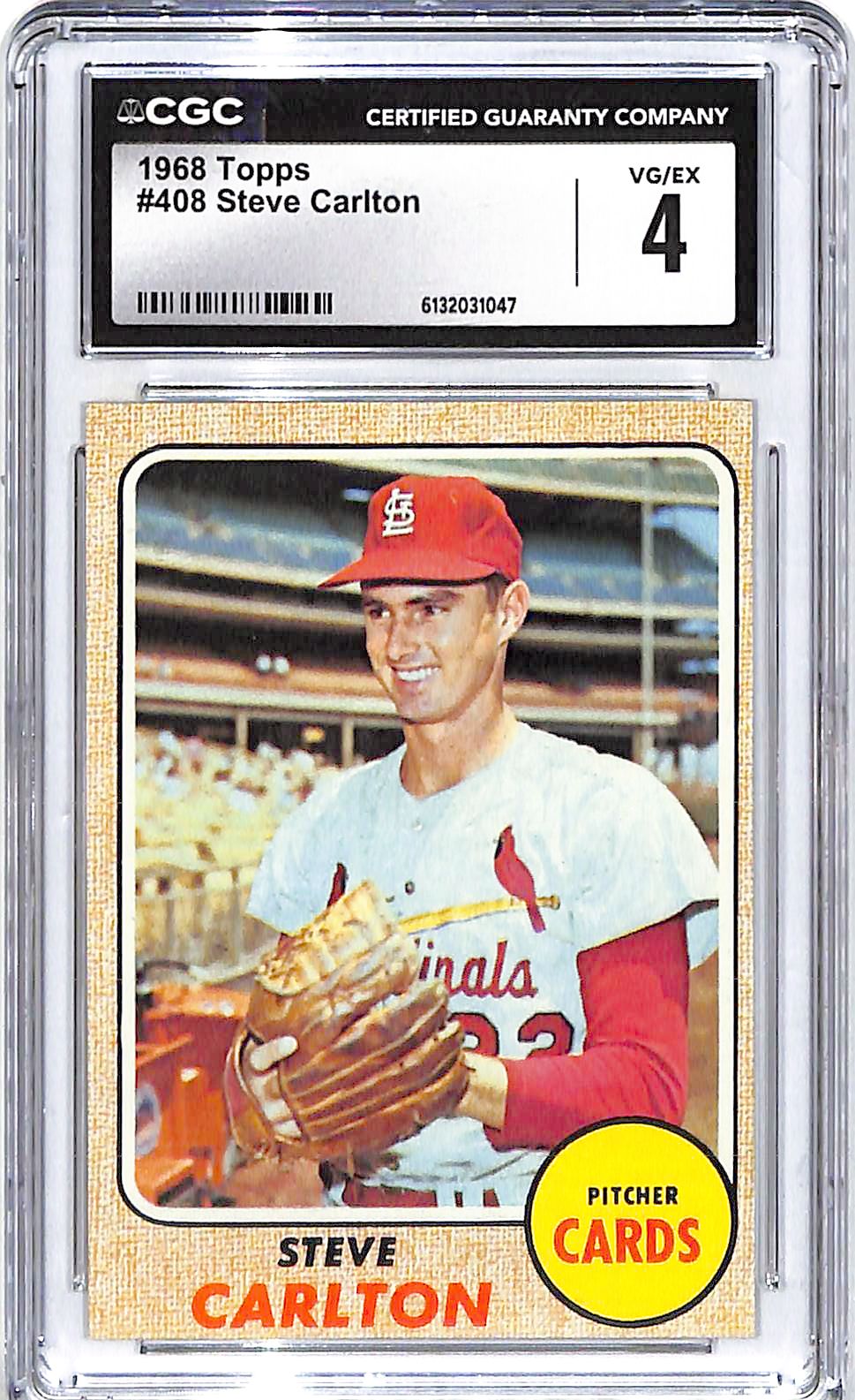 1968 Steve Carlton Topps #408 CGC Very Good 4